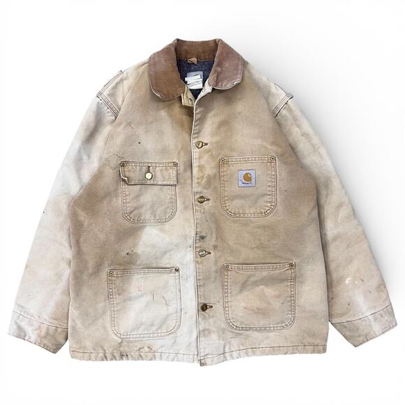 Carhartt Other - Vintage Carhartt Blanket Lined Chore Coat Barn Jacket C01 BRN 44 Faded Workwear